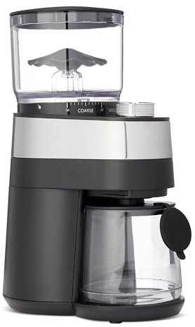Amazon Basics Elektrische Burr-Kaffeemühle mit 30 Mahlgraden für French Press, Filterkaffee und Espresso, Schwarz