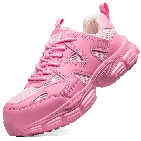 KOIFISH Chaussures de Sécurité Femme Légère Basket de Secruite Rose 39