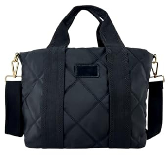 MODELISA - Bolso De Hombro Y Mano Acolchado Con Correa Cruzada Estilo Casual Mujer (Negro)