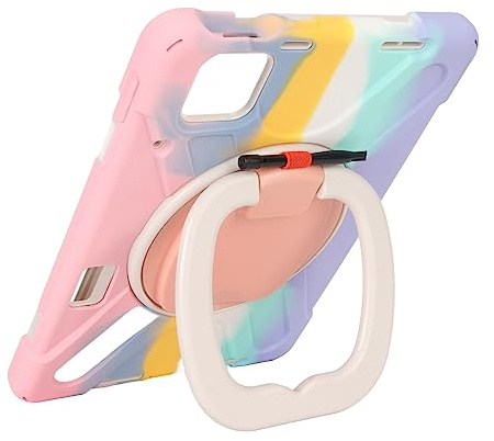 Generic Robust Tablettfodral, Anti-drop Avtagbar Axelbandstång (Bländande rosa)