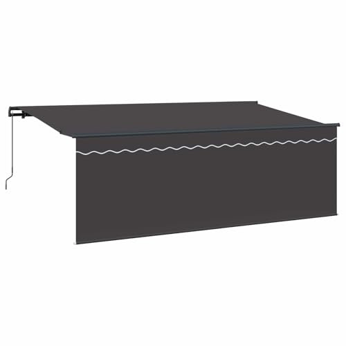 Coespram Tenda da sole retrattile con braccio articolato, 400 x 200 cm, con telaio in alluminio e tessuto in poliestere, protezione solare manuale, per terrazza, giardino e balcone, tenda inclusa