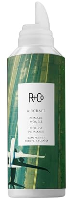 R+Co Aircraft Pomade Mousse - Lightweight Non-Sticky Styling Foam for Texture, Volume & Definition - Anti-Frizz Heat Protectant for Lived-In Hair - Any Hair Type - Vegan & Paraben-Free - 5.6oz