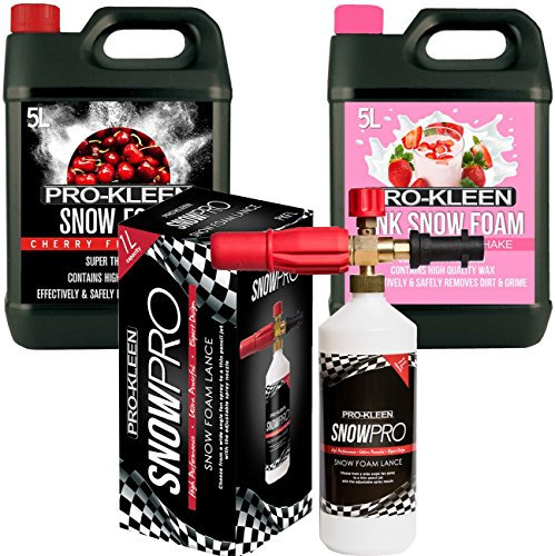 Pro-Kleen Snow Foam Lance for Use with Karcher K Series Pressure Washers Includes 2 x 5 Litres Snow Foam pH Neutral (Cherry Fragrance and Pink Strawberry Foam)