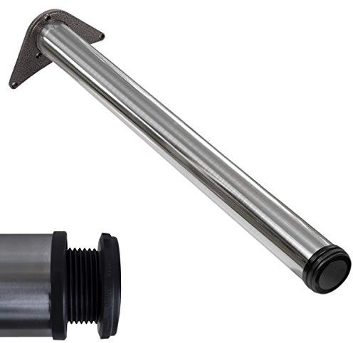 Stahlia 1 x Edelstahl Tischfuß Ø60 mm Tischbein Möbelfuß |Höhe : 1100 mm | höhenverstellbar + 30 mm|inkl. Befestigungsmaterial