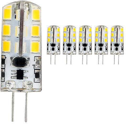 mengjay®, Lot de 5 G4 Lampe LED 4 W, 3000 K blanc chaud Ampoule LED 24 SMD 2835 LED Angle d'éclairage 360 ° CA 220 V, G4, 3.50 wattsW, 12.00 voltsV
