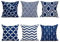 TIDWIACE Dekorative Kissenbezug Dekokissen Sofakissen Dunkelblau Kissenbezüge Leinen Kissenhüllen mit Geometrischen Mustern für Sofa Haus Zimmer Auto Deko Zierkissenbezüge 45 x 45 cm,6 er Pack