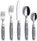 ANNOVA Silberbesteck Set 20 Stück Edelstahl Farbe Griff mit Niete (Grey, 20 Pieces)