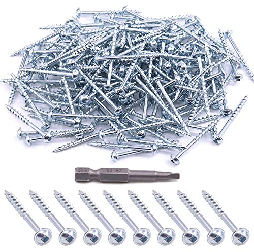 Glarks 160 viti per fori tascabili, rivestite in zinco, con filettatura quadrata autofilettante, per legno e lamiera, per legno e lamiere (# 20 x 5 '')