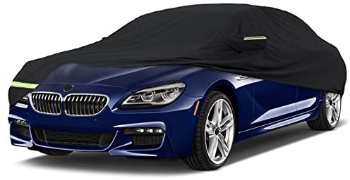 Autoabdeckung Wasserdicht Ersatz für B-MW 5er 2004-2022, Auto Abdeckplane Autogarage Autoplane Ganzgarage, Atmungsaktive Vollgarage Wasserdicht 0utdoor Reflexionsstreifen für Allwetter