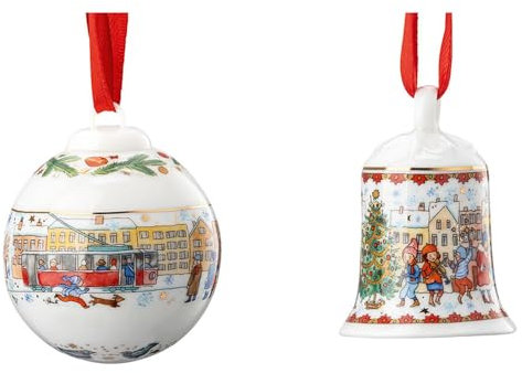 Hutschenreuther Set Miniglocke und Minikugel 2023-Weihnachtsklänge mehrteilig