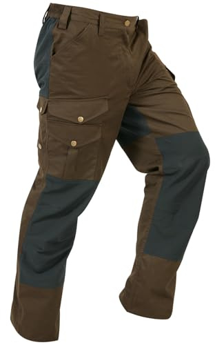 La Chasse® lätta stretchfunktionella byxor kiruna jaktbyxor män brun/svart jägarbyxor vattenavvisande stretch midjeband från Oefele jakt, BRUN, 56 SE
