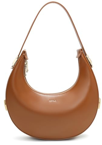 Keyli Shoulder Bag for Women Waterproof Leather Clutches Purses Trendy Casual Tote Handbags Designer Bags Adjustable Strap Hobo Bag Evening Bags with Zipper for Travel Shopping Dating Brown