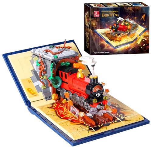 RSDHFLY Magische Licht-Eisenbahn-Bausatz - 889 sichere & unterhaltsame Bausteine für Kinder