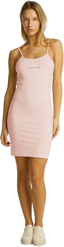 Calvin Klein Abito Donna Monologo Spalline Strette, Rosa (Silver Peony), M