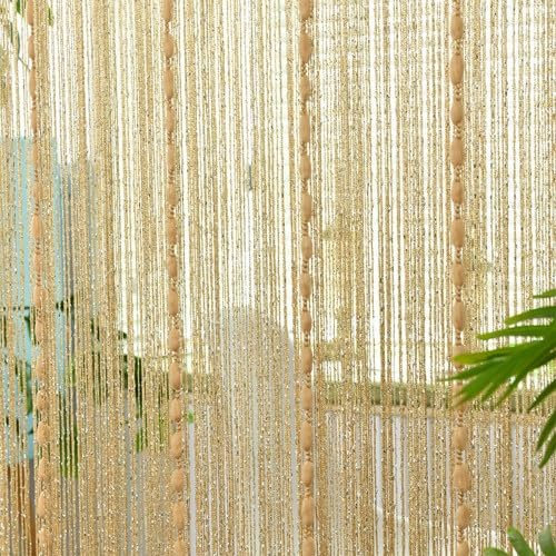 Husalsea Cortina de puerta con cuentas, mosquiteras para puertas, cortina de cuerdas sin enredos para el hogar, hotel, tienda, cortina decorativa divisora de habitación