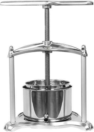 Extracteur de miel électrique Pressoir à raisin à extracteur radial, moulin à vin manuel, pressoir à vin de fruits avec structure triangulaire et poignée en T pour la fabrication de vin, de