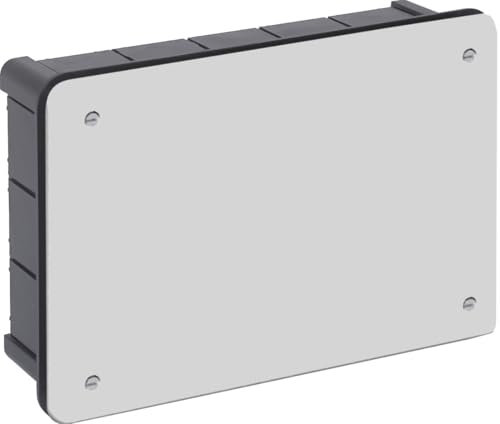 Brightium Unterputzdose 250 x 250 mm mit Deckel und Schrauben, ideal für Elektroinstallation und Kabelverteilung, wasserabweisend, Polycarbonat, Aluminium