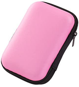 ARTIBETTER Bolsa Organizadora De Auriculares y Cargadores Funda De Almacenamiento De Cables USB Estuche EVA Multiusos para Viajes con Compartimento De Malla Color Rosa