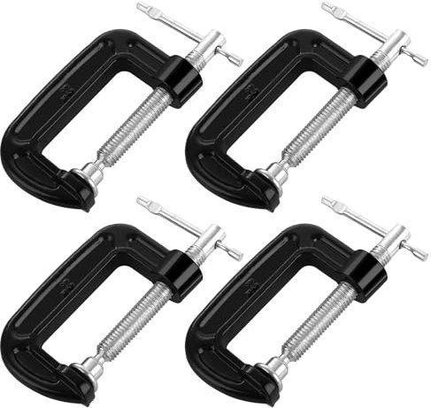 LDHHYH 11Pcs G-Clamp Set, 2 Inch (56mm) Heavy Duty Screw Steel C Clamp, Industrial Strength C Clamps for Woodworking, Welding Building Automotive Repair (Black)