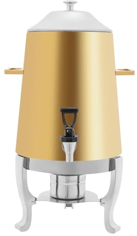Coffee Dispenser With Fuel Holder, 13L/3.4 Gallon Large Stainless Steel Beverage Chafer for Parties Catering Buffet Event Drink Tea Continuous Heating(Gold Bucket)