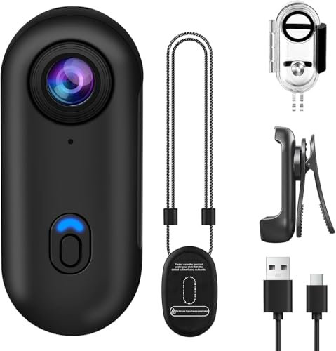 OBEST Action Camera, 1080P 360° Body Camera Magnetic Pocket Thumb Cam, IP68 Waterproof, Mini Action Cam for Recording,Outdoors Activities,Walking(Excluding memory card) (H88)