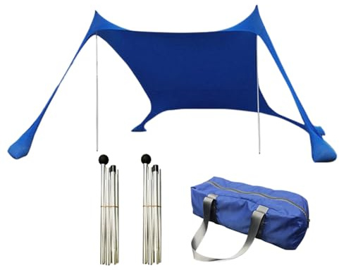 Strandbaldakin – UPF 50 solskydd strandskydd | bärbart andningsbart strandtält för familj utomhus camping picknick