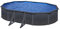 Gre Pool KIT500GF Kea - Aufstellpool aus Stahl, oval, mit Graphitoptik. Abnehmbare Gartenpool. 500 x 300 x 120 cm