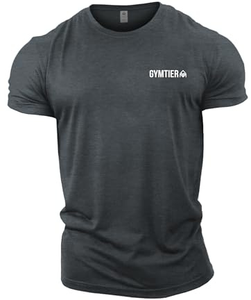 Gymtier Abbigliamento da Palestra per Gli Uomini T-Shirt da Palestra Bodybuilding Allenamento T Shirt Training Top MMA Uomo Active Wear Grigio L