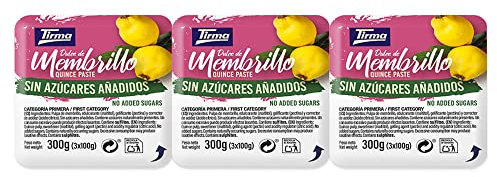 Tirma Dulce de Membrillo | Sin Azúcares Añadidos | Crema de Membrillo de Canarias | Mermelada de Membrillo | Pasta de Membrillo | Sin Gluten | 3 Barquetas, 300g