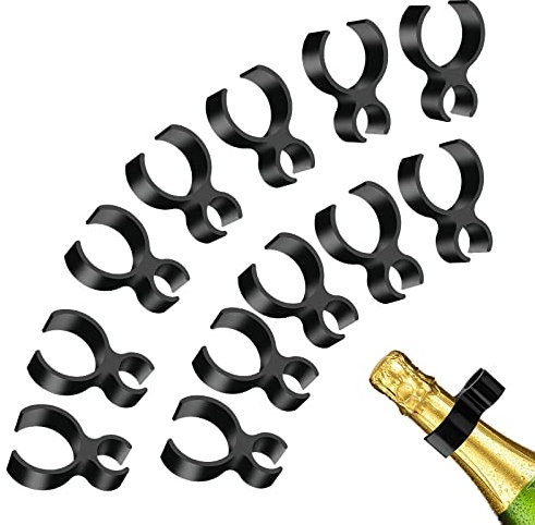 ASTER 12 Stück Champagner Flasche Wunderkerzen Clips,Champagne Bottle Sparklers Clips Flasche einzelne Halter Sicherheit Clips, Champagner Wunderkerzenhalter Clips für Candel Küche und Party Supplies