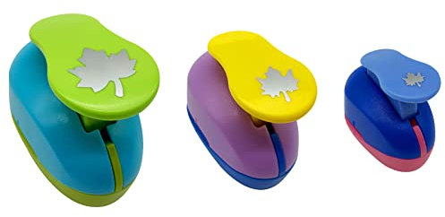 Stanzer Ahornblatt 3 Stück Motivstanzer Papierstanzer Motivlocher Stanzer Set für DIY, Scrapbooking, Fotoalben, Basteln, Grußkarten (9mm 16mm 25mm)