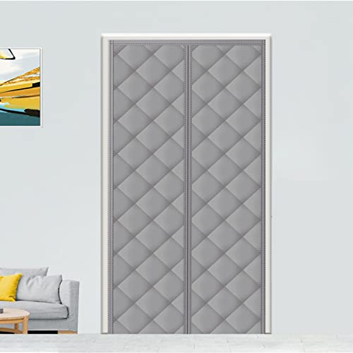 Tenda per Porta Inverno Termica 80 x 220cm, Magnetica Tenda Isolante Termico per Porte, Adatto per l'aria condizionata e il riscaldamento degli ambienti per riscaldarsi. Grigio