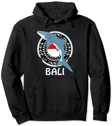 Whale Shark Dive Bali Flag of Indonesia Pullover Hoodie
