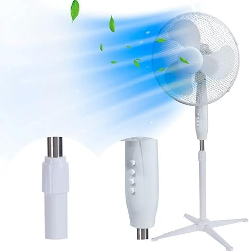EXTRALINK Standventilator 40 cm – Leiser Bodenventilator 3 Geschwindigkeiten, Oszillation, Neigungsverstellung & 3 Rotorblättern – Kompakter Ventilator für Schlafzimmer, Büro & Zuhause – 45W Weiß