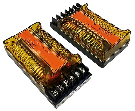 HiQltyla 2 Way Speaker Crossover for Car Audio, WEAH 5003B, 200 Watts 4 to 8 Ohm Passive Crossover for Car Audio Tweeter - 2 Pack