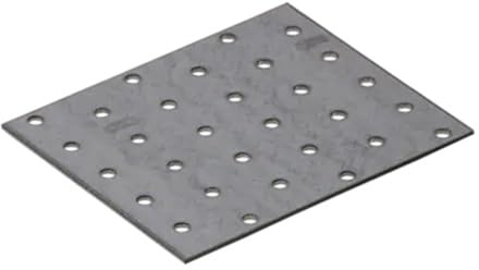 Piastre di giunzione piatte zincate perforate, 100 mm x 120 mm, staffe in metallo per legno, spessore 2 mm, acciaio PP31 (confezione da 10)