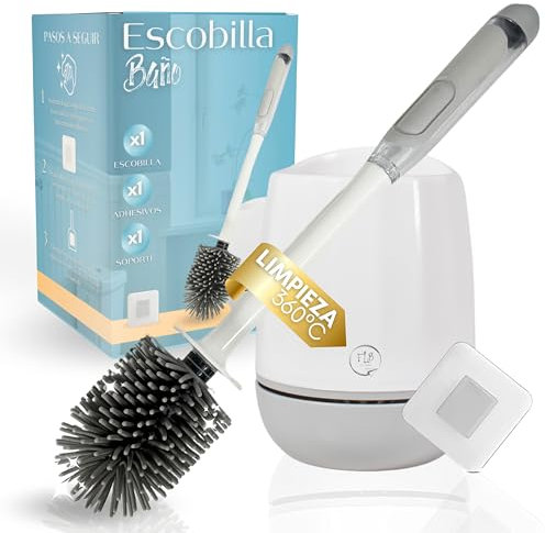 FLB Fly Love Buy Escobilla Baño con Dispensador Jabon, Escobilla baño Silicona, Escobillas de Baño con Dispensador