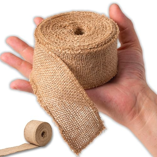 IPEA Nastro in Juta 50 mm per Decorazioni, Cucito, Fai da Te - [ 20 METRI ] - Rotolo di Corda Iuta per Arredamento, Confezioni Regalo, Bomboniere, Artigianato per Matrimonio Celebrazione