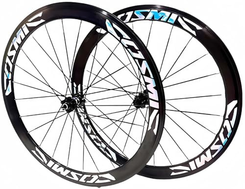 Par Racing Cykelhjul 700C Aluminiumlegeringsfälgar för 8 till 11-växlad Kassett. 50 mm skivbromsar 20 hål QR-100/135 mm fram 2 bak 4 lager svart, 700 C/50 mm
