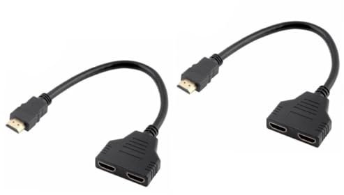 HOMSFOU 2pcs to Splitter Dual Monitor Video Splitter Adapter Cable for Tv Lcd Computer Support Resolution