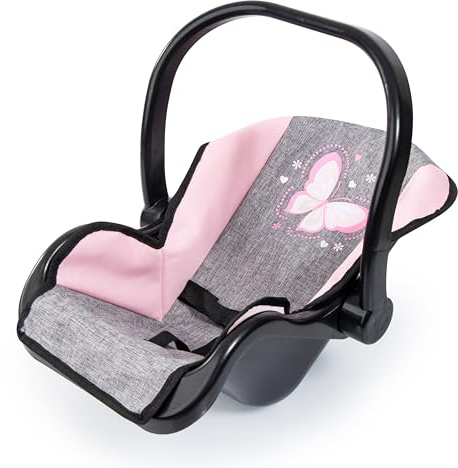 Bayer Design 67633AA Silla de Coche para muñecas con arnés, con asa para facilitar su Transporte