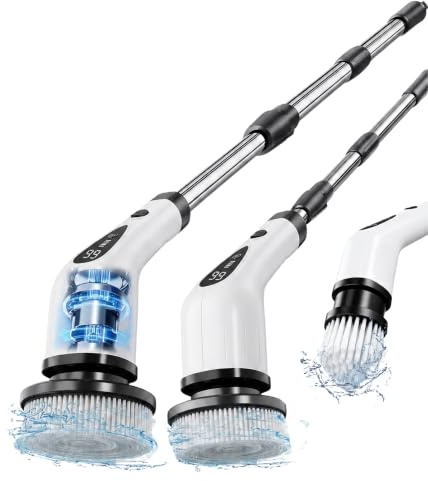 Airlovers Electric Cleaning Brush 2025,Waterproof Electric Spin Scrubber with Replaceable Brush Heads, Adjustable Angle, Lightweight & Flexible for Bathroom, Kitchen, Tiles, and More