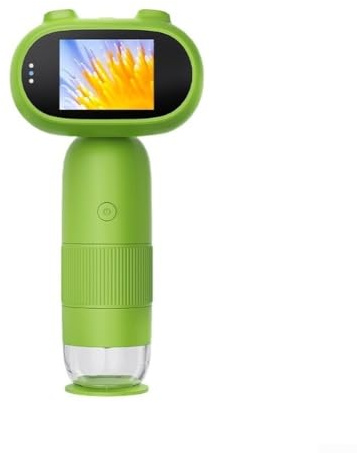 Microscope numérique pour enfants avec écran IPS de 5,1 cm, enregistrement vidéo 1080p, port USB et éclairage LED réglable pour une utilisation éducative