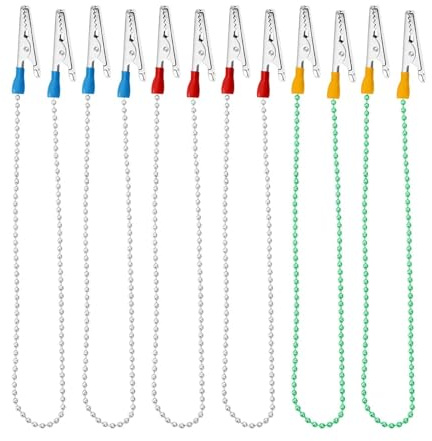 portatovagliolo catena con clip 6 pezzi clip for bavaglino a molla in acciaio inossidabile cordino for collo porta asciugamano grembiule tovagliolo in metallo per pranzi all'aperto e feste