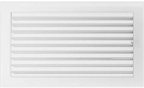 KRATKI ventilationsgaller eldstadsgaller 22cm x 37cm vit med persienner