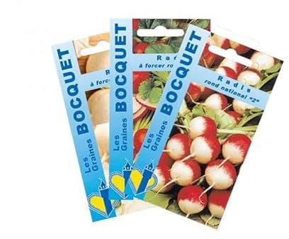 Sachet de graines de Lot de Radis Ronds (3 sachets de graines à semer) - 30 g - légume racine - LES GRAINES BOCQUET