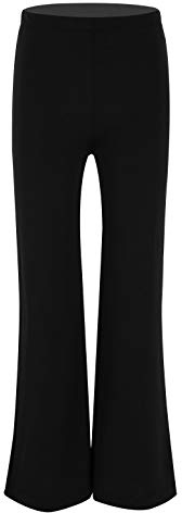 TiaoBug Kids Boys Jazz Dance Pants Basic Classic Stretchy Boot Cut Trousers Latin Yoga Dancewear Black 12 Years