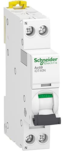Schneider Electric - Acti9 iDT40N - disjoncteur modulaire - 1P+N D 10A 6000A/10kA - A9P34610