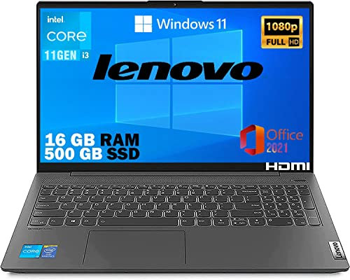 Lenovo Notebook SSD Intel i3 di 13Th, Display da 15,6 FULL HD 1920x1080, Ram 16 Gb DDR4, SSD M2 500Gb, lan, wifi,bt, Webcam, Win11 Pro, Office Pro, Pronto All'uso, Gar Italia