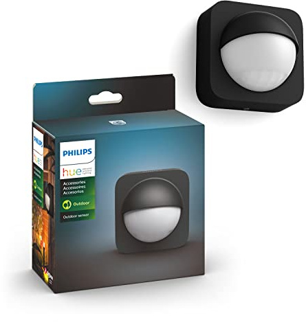 Philips Hue Outdoor Motion Sensor, 1 Pack, Automatic Dusk to Dawn, Sensor Turns Lights On When Motion is Detected, Requires Bridge, Works with Alexa, Google Assistant, and Apple HomeKit, Weatherproof